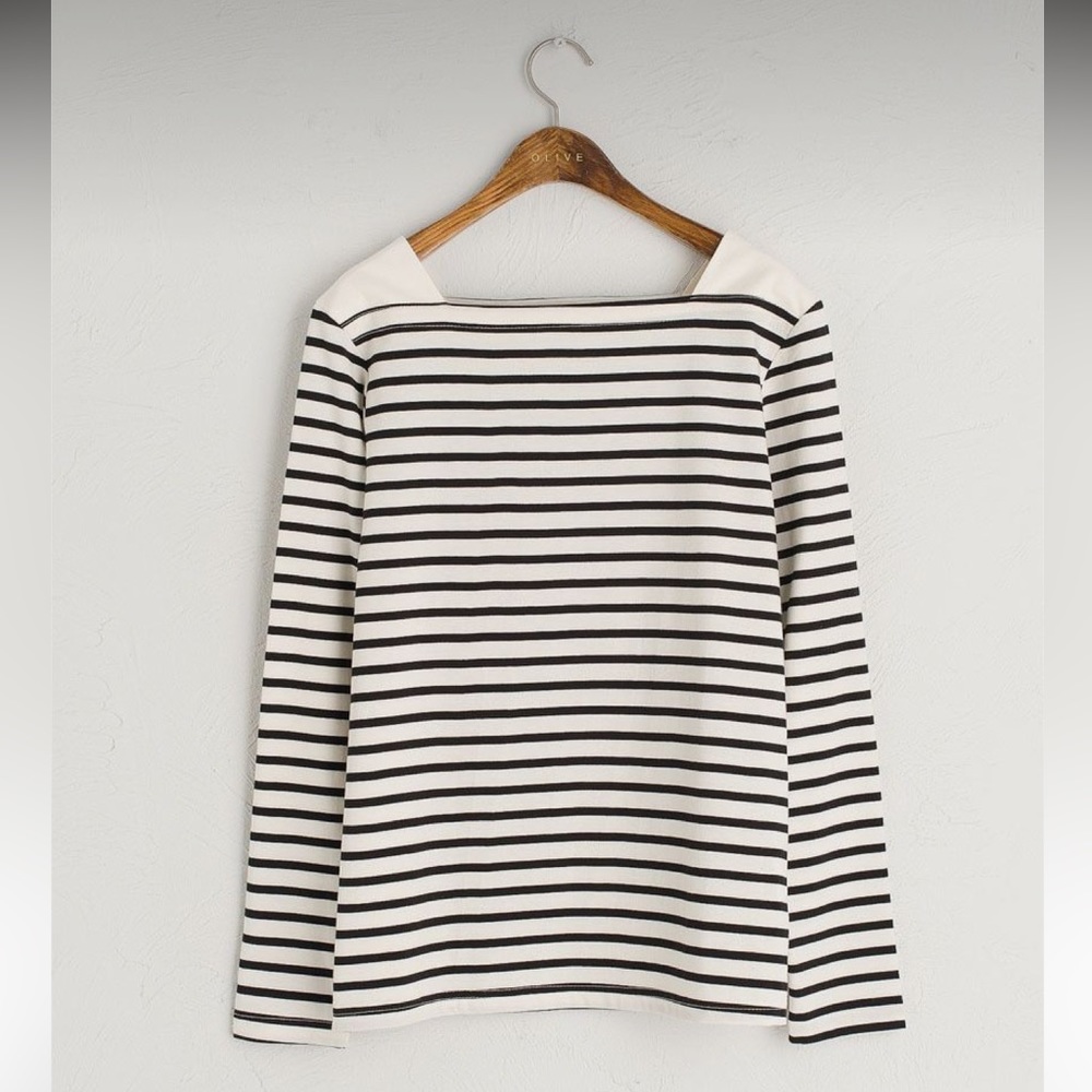 Olive Clothing Striped Square Neck top